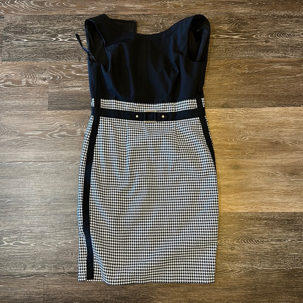 WHBM Sleeveless Houndstooth Sheath Dress 4